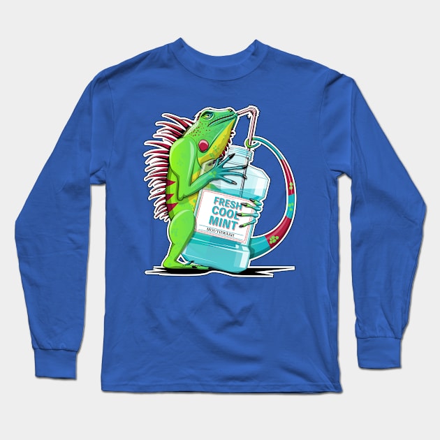 Iguana Bathroom Humor Long Sleeve T-Shirt by InTheWashroom
